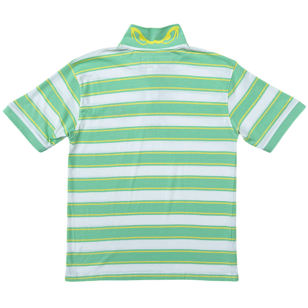 educated polo - mint green stripe