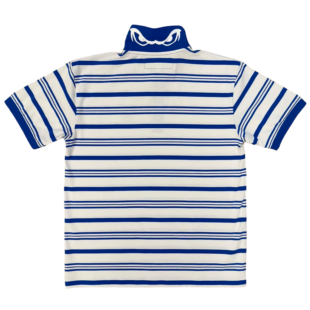 educated polo - blue stripe