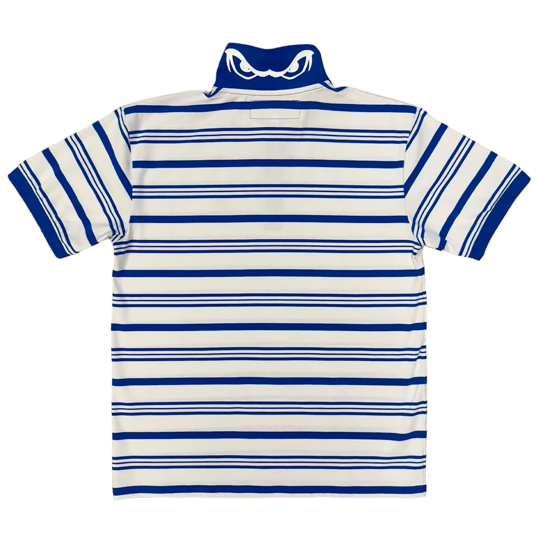 educated polo - blue stripe