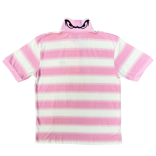 educated polo - pink/white