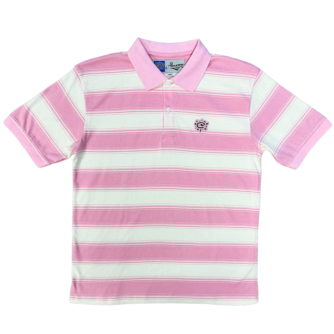 educated polo - pink/white