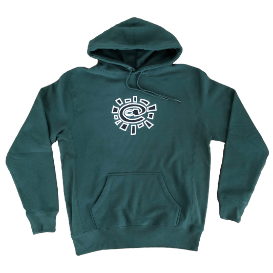 white puff @sun green hoodie