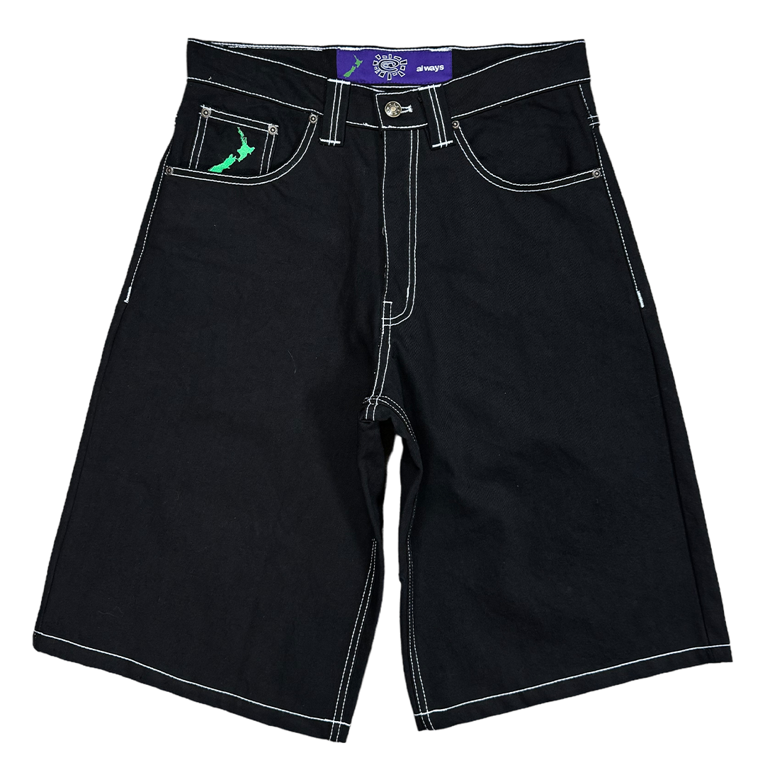 heavy duty unisex denim shorts - purple label