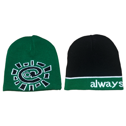 reversible no cuff beanie - green