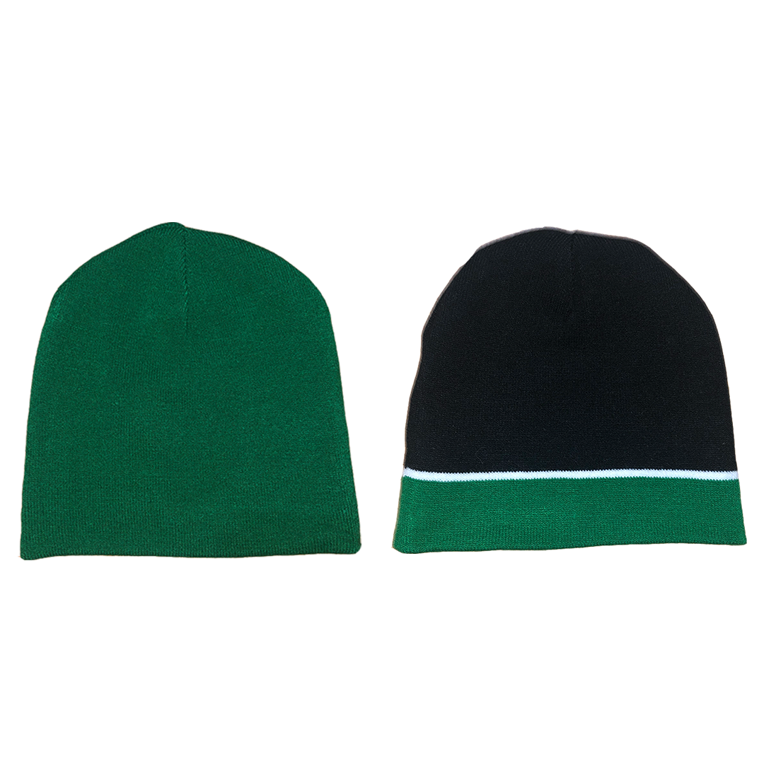 reversible no cuff beanie - green