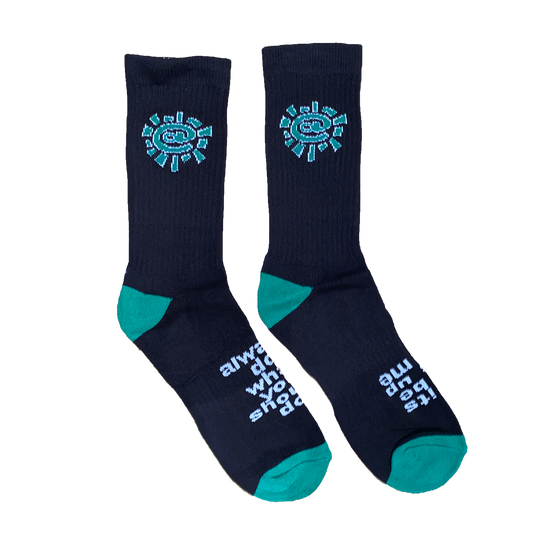 black / green @sun sock
