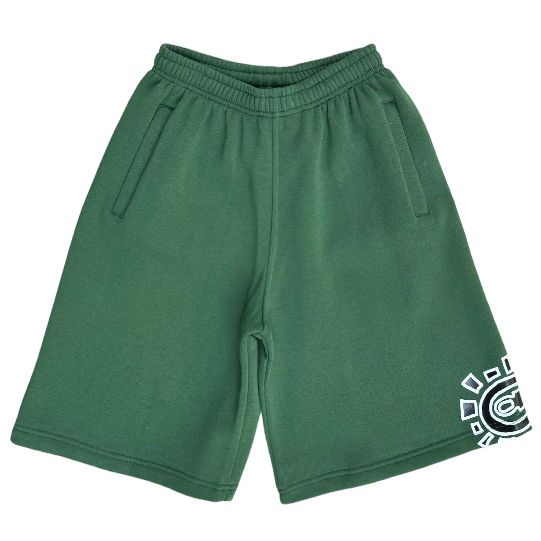 relaxed jogger shorts forrest green