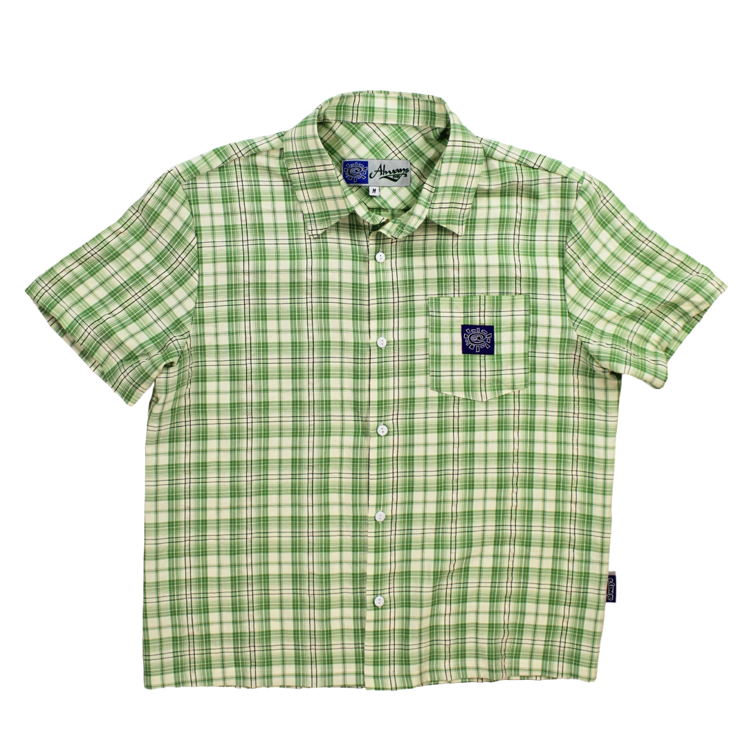 green plaid button up shirt - purple label