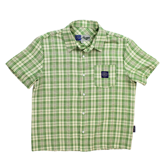 green plaid button up shirt - purple label