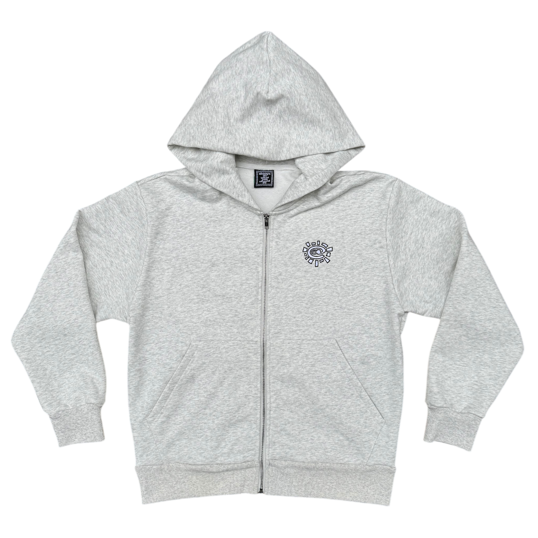premium zip up hoodie - grey