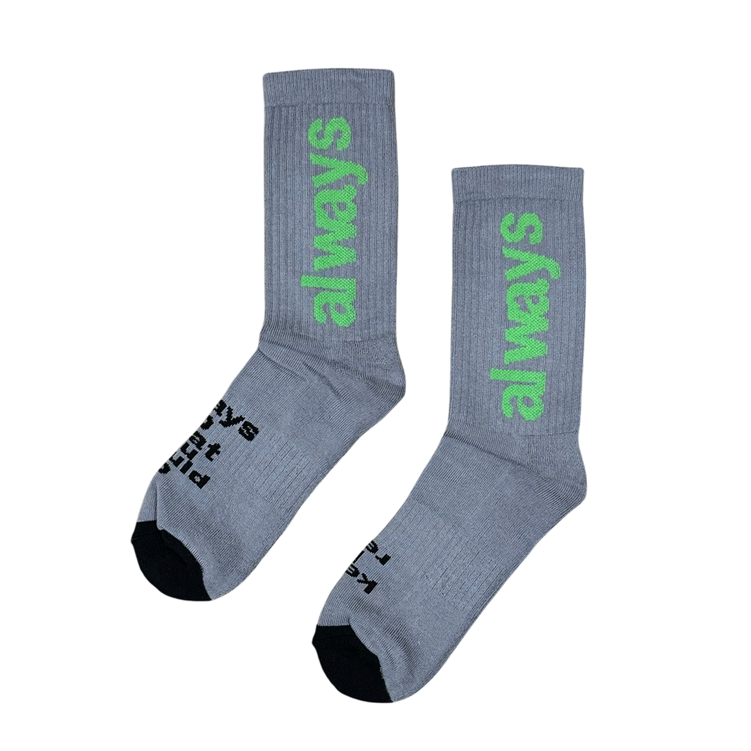 always up sock - grey/green