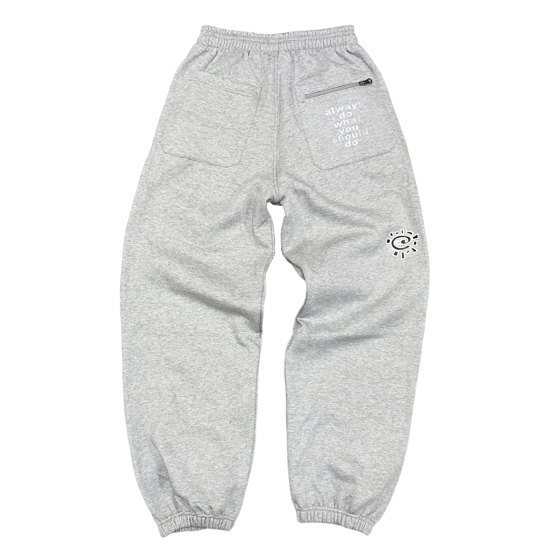 rel@xed embroidered grey jogger