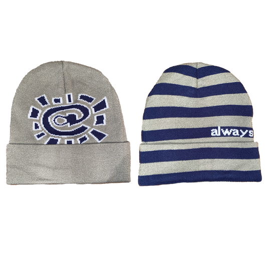 grey / navy reversible cuff beanie