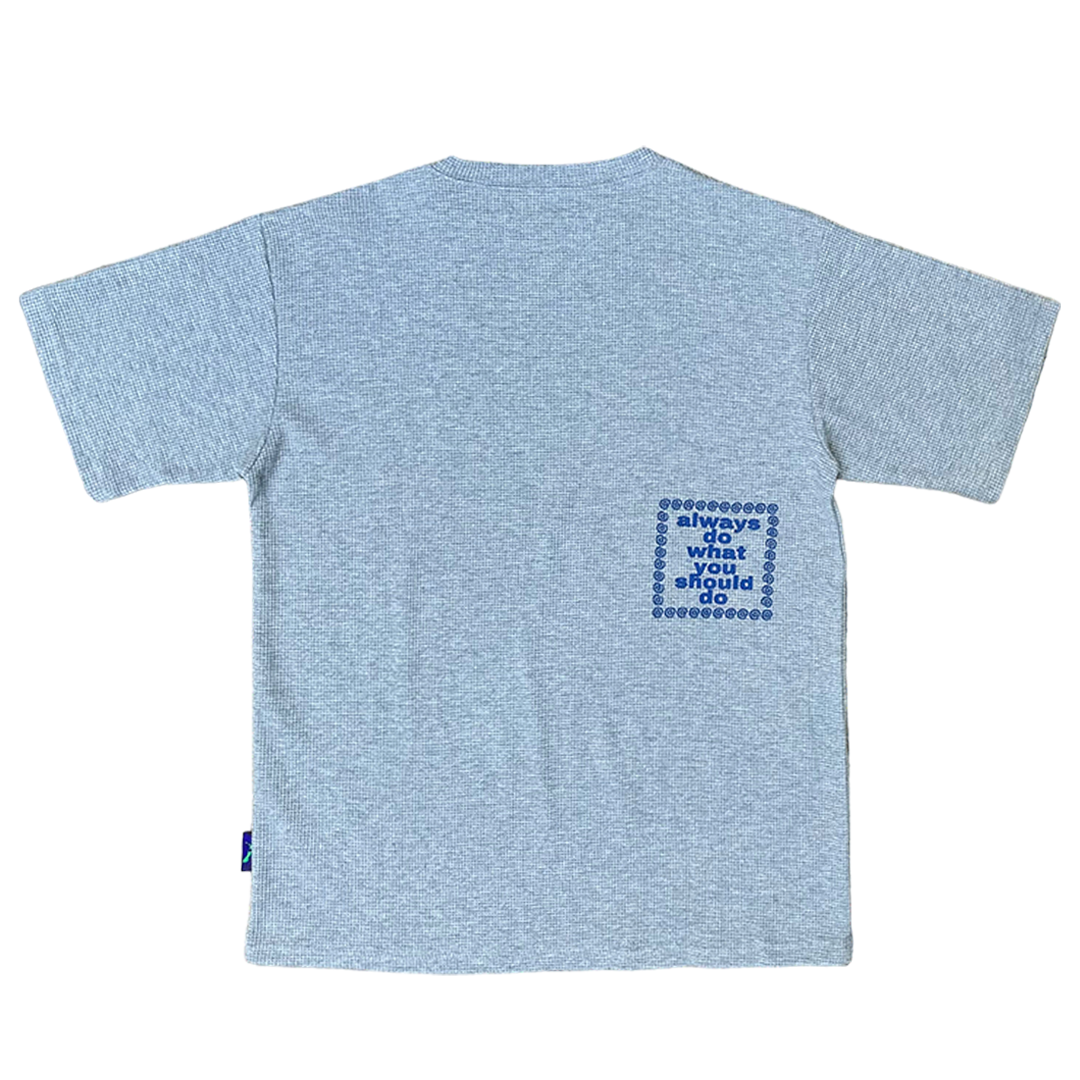 shimpei font waffle tshirt - grey