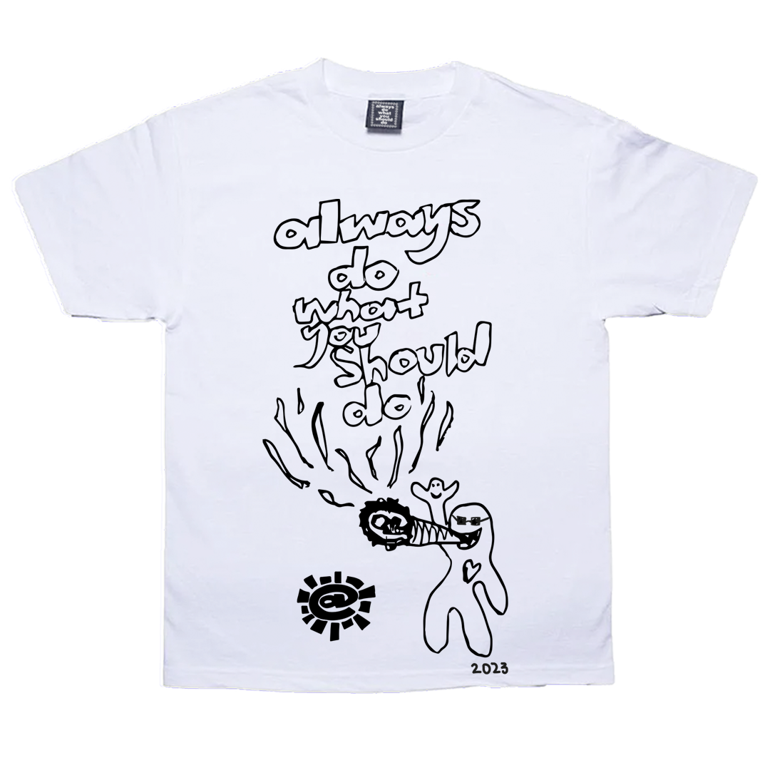 sketchy tee - white/black