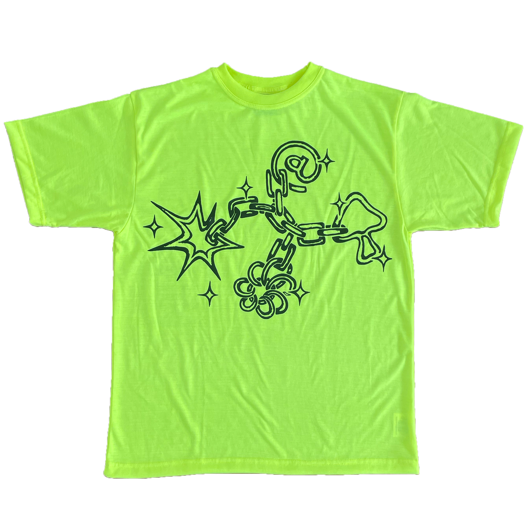 keychain tshirt - safety green