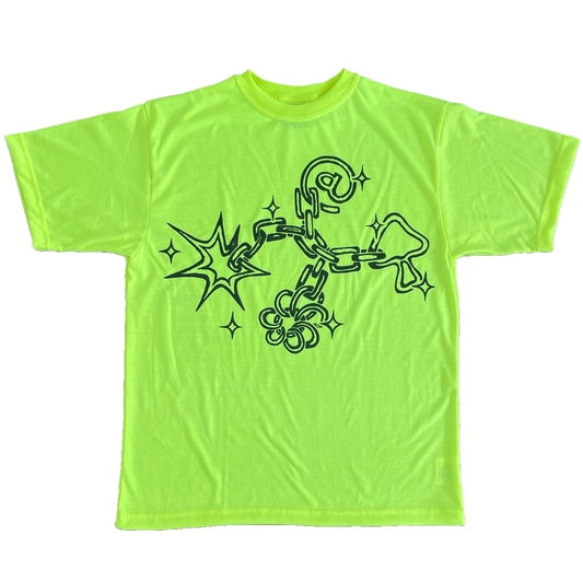 keychain tshirt - safety green