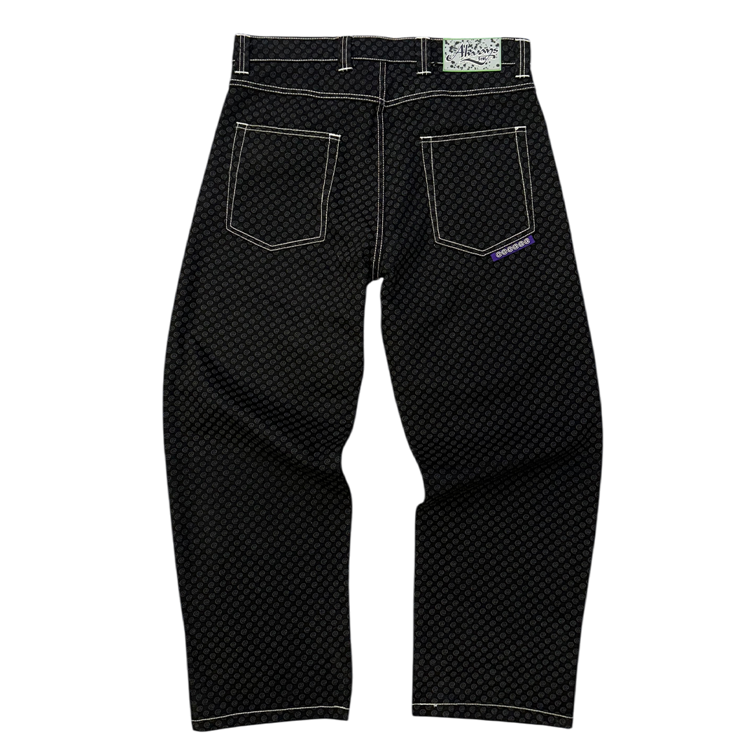 @@@ laser print unisex denim - black/black