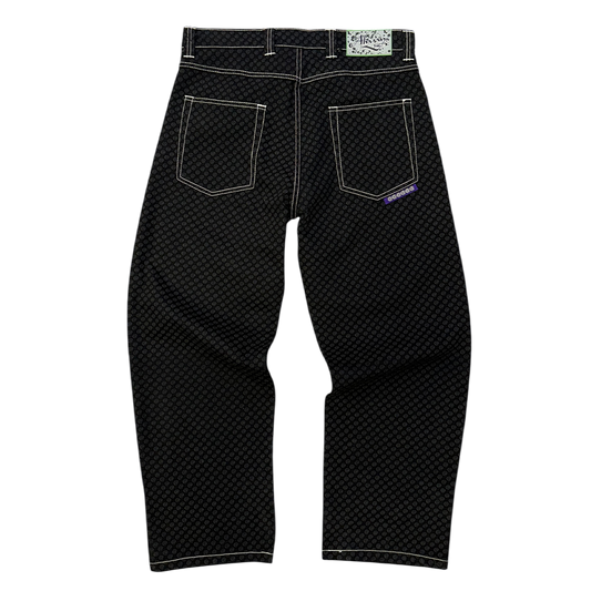 @@@ laser print unisex denim - black/black