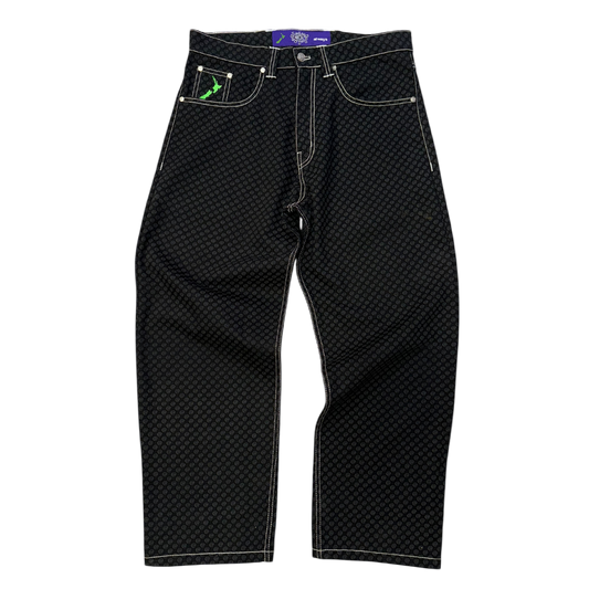 @@@ laser print unisex denim - black/black