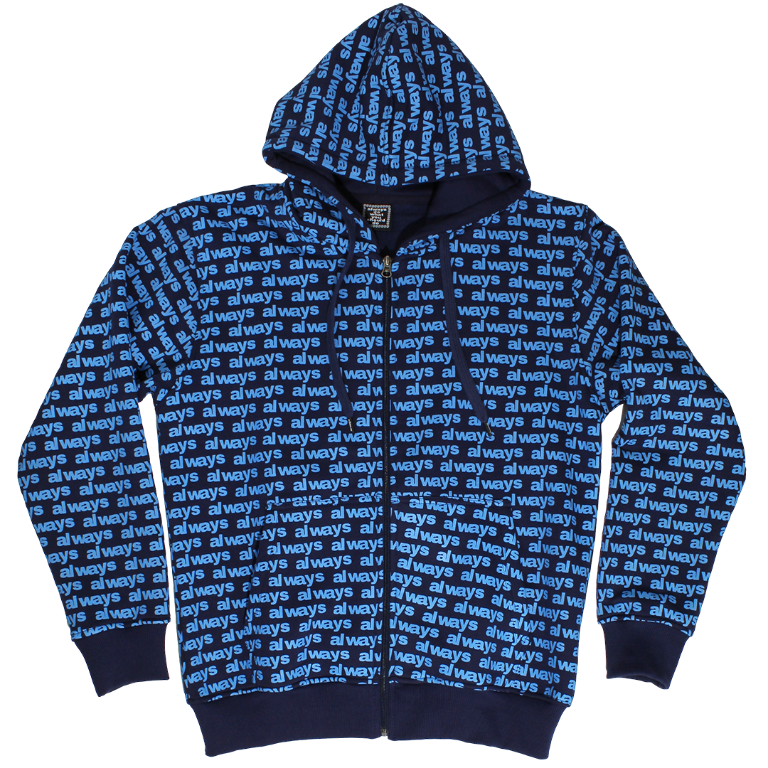 mac zip up hoodie blue