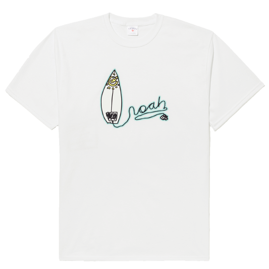 noah x adwysd surfboard t-shirt - white