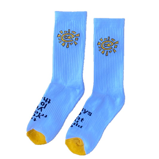 @sun sock - mandarin / white