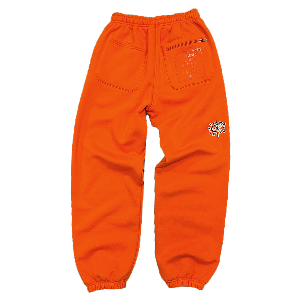relaxed embroidered orange joggger