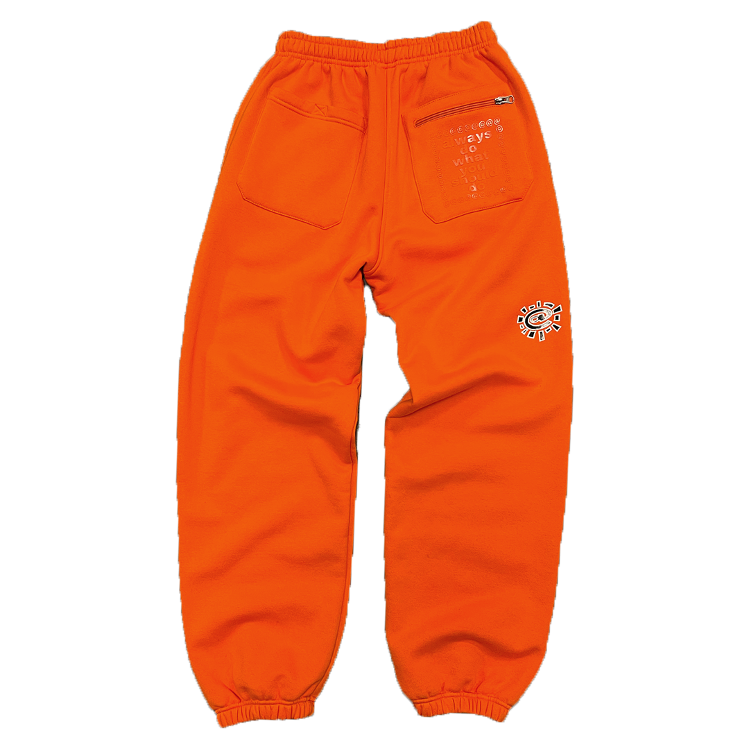 relaxed embroidered orange joggger