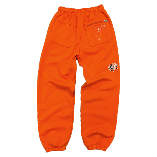 relaxed embroidered orange joggger