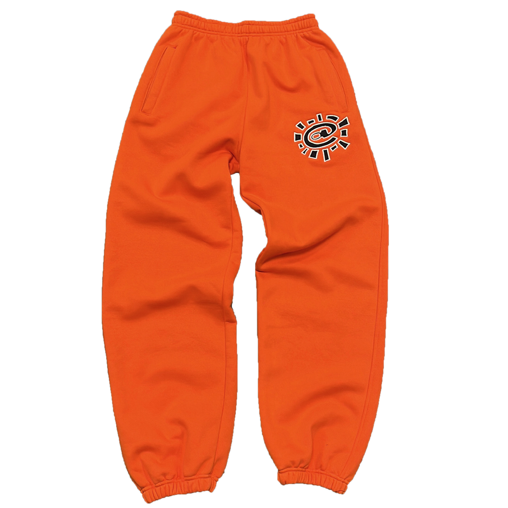 relaxed embroidered orange joggger