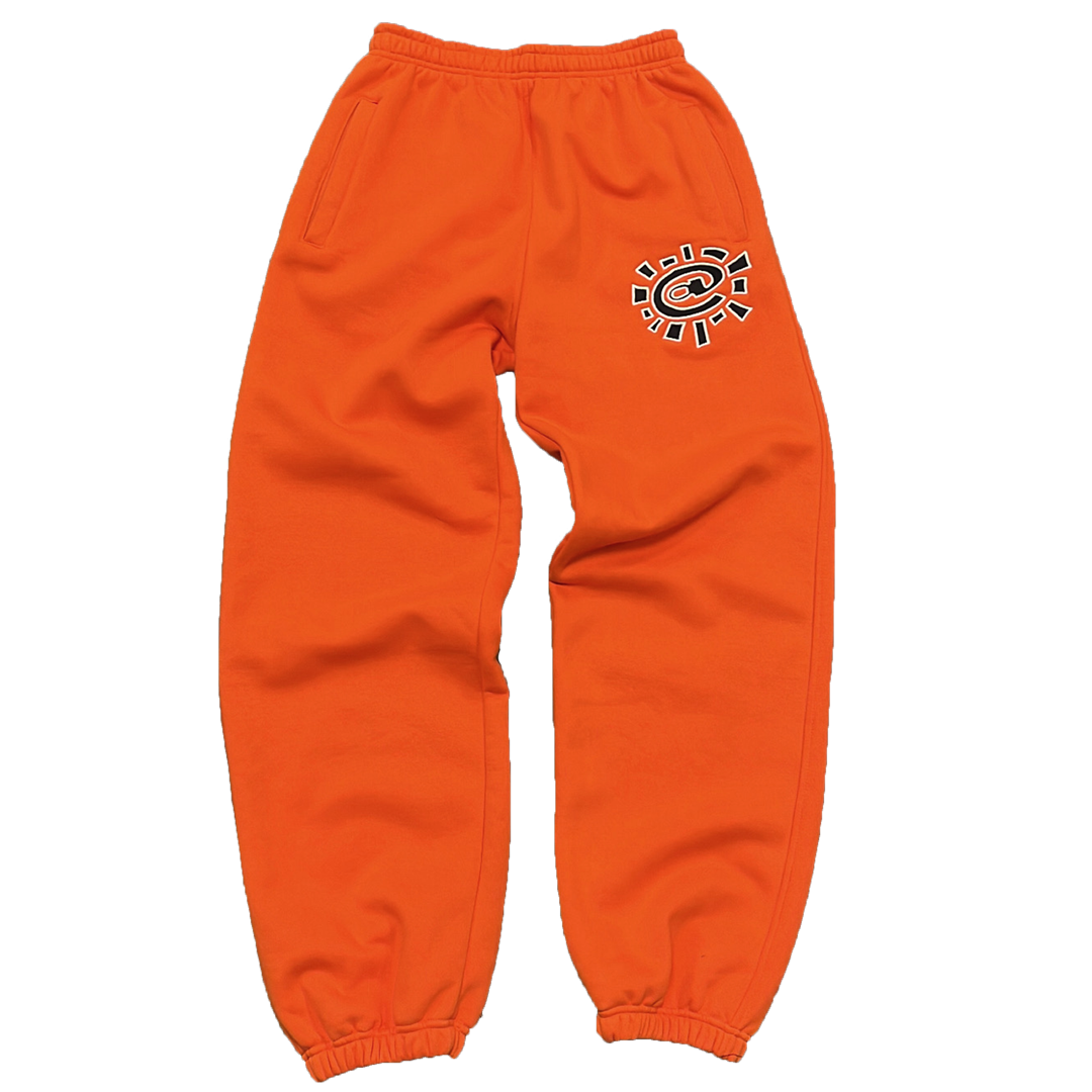 relaxed embroidered orange joggger