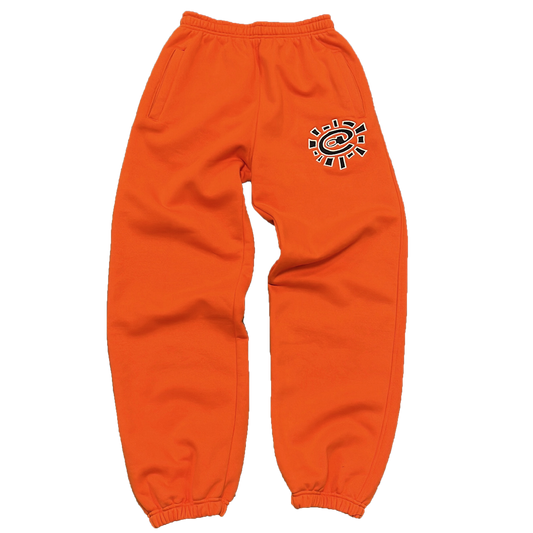 relaxed embroidered orange joggger