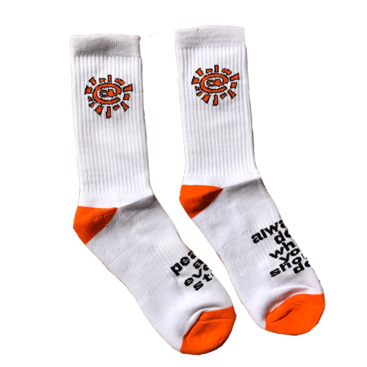 white / orange @sun sock