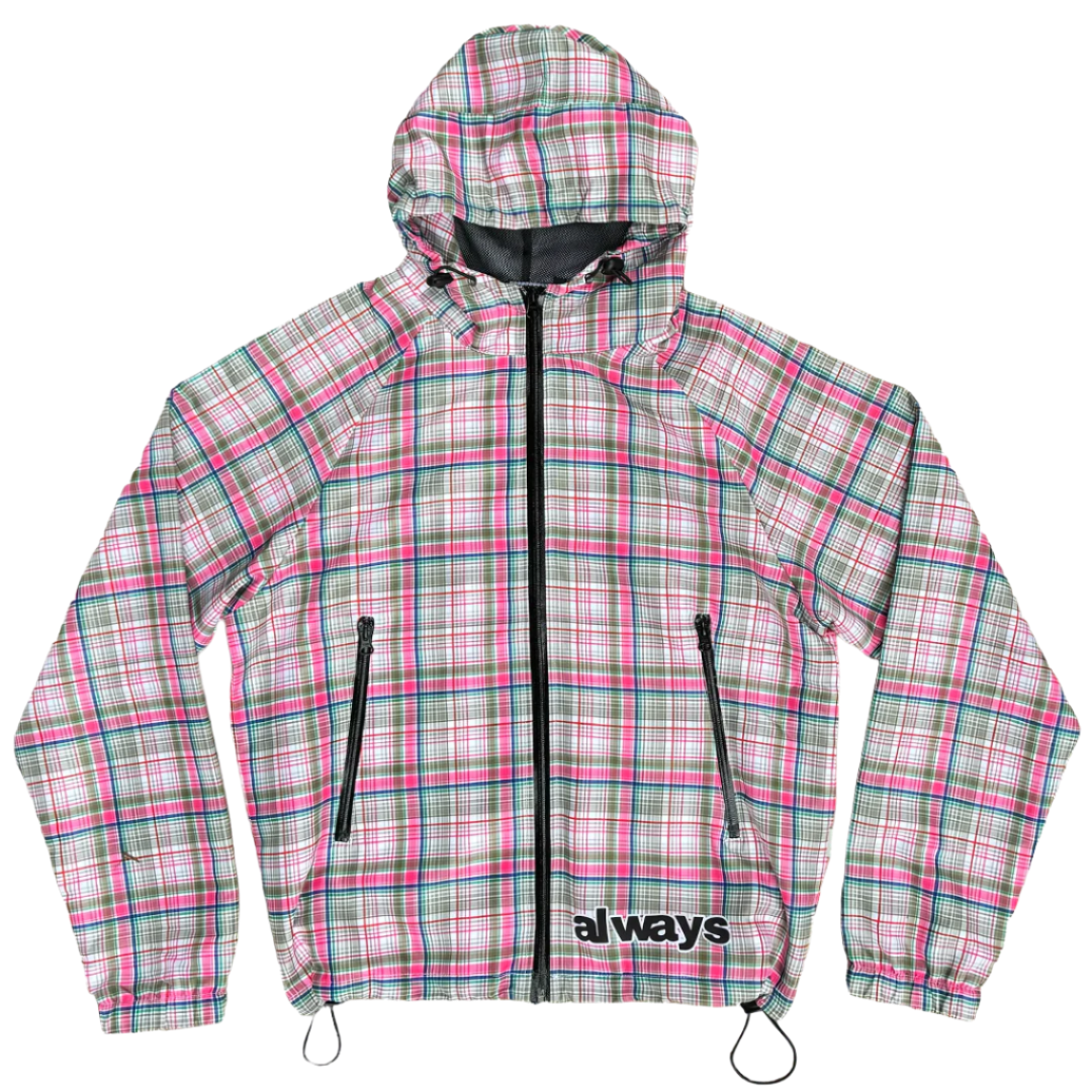 plaid bandemic jacket - green/pink