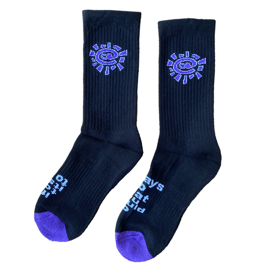 @sun sock - purple / black