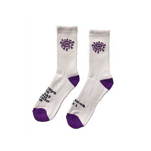 white / purple @sun sock