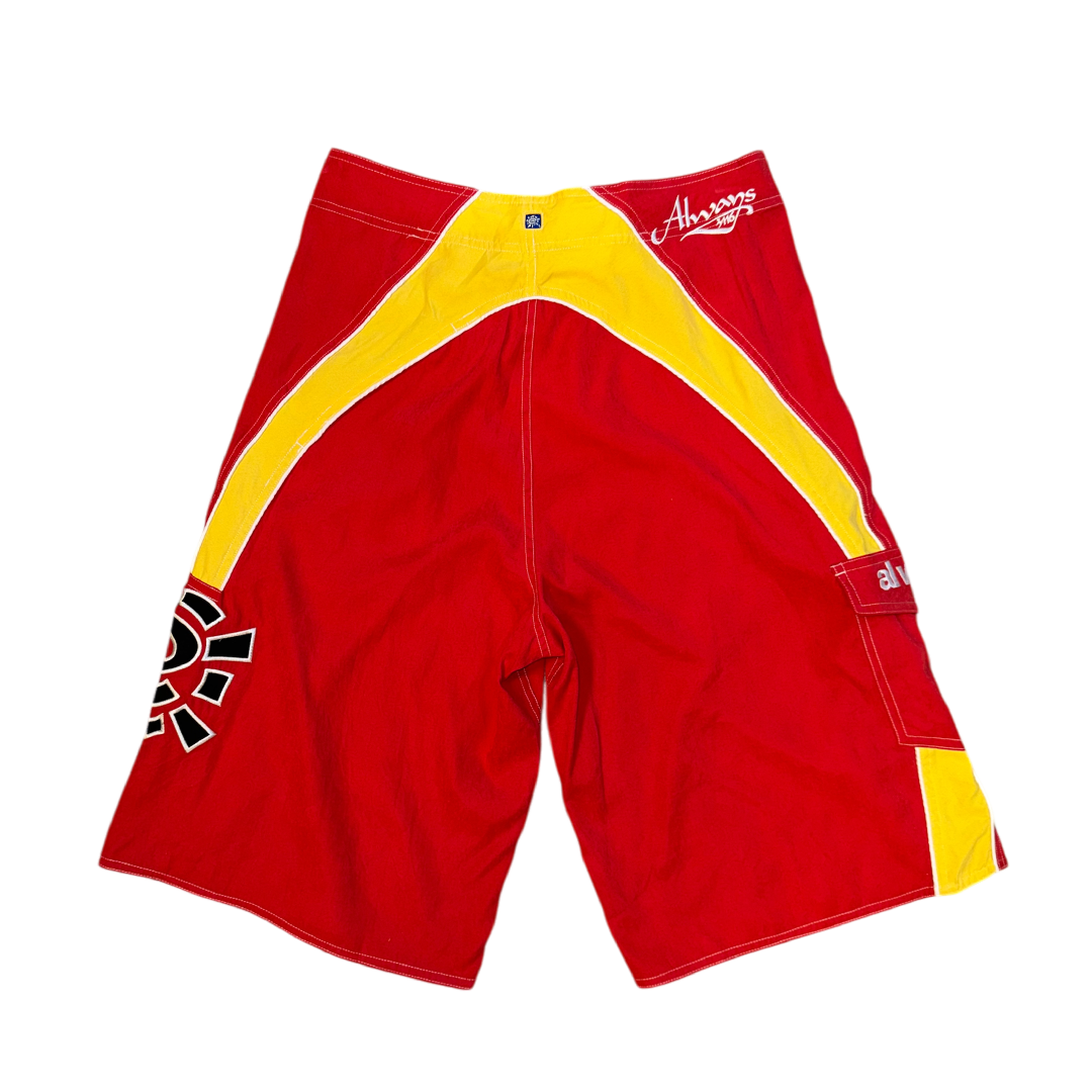 AI board shorts - red/yellow