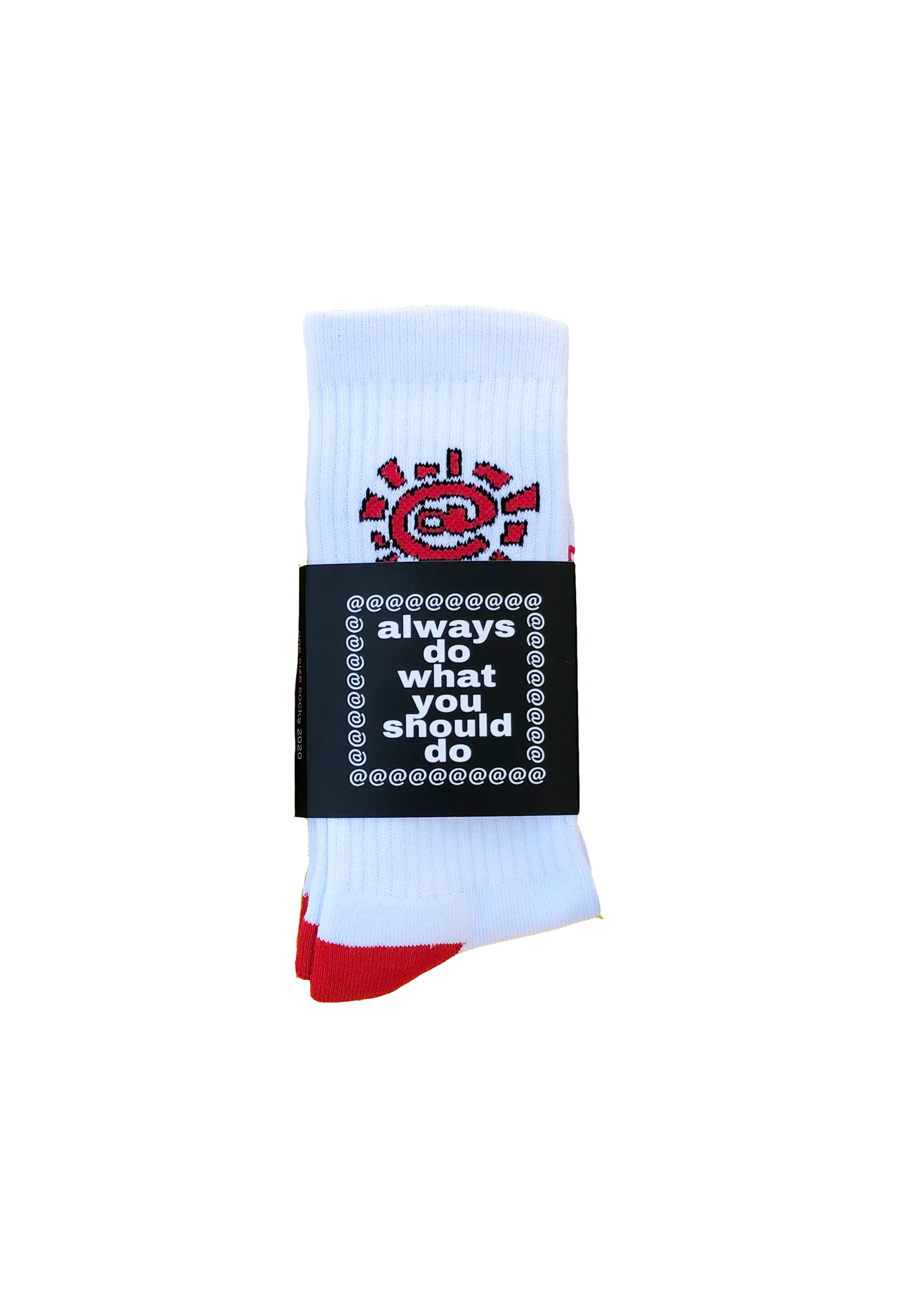 white / red @sun sock