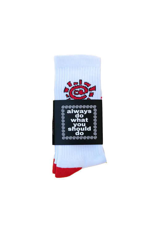 white / red @sun sock