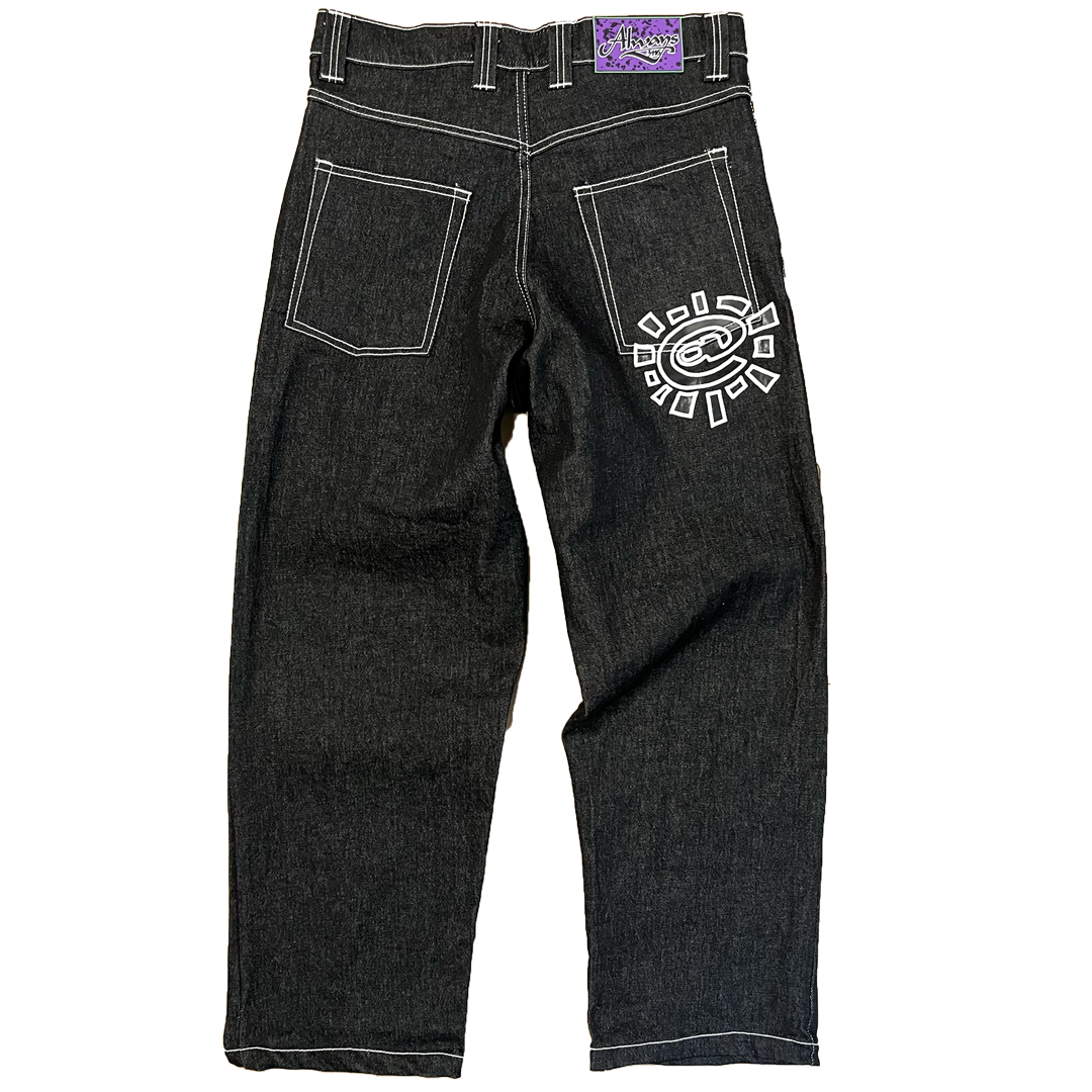 heavy duty unisex denim - black/white @sun