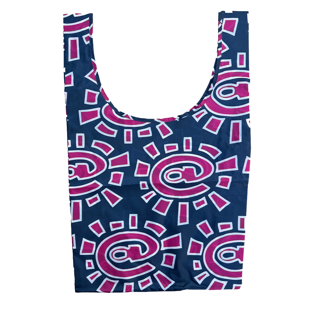 reusable ripstop bag - pink/navy