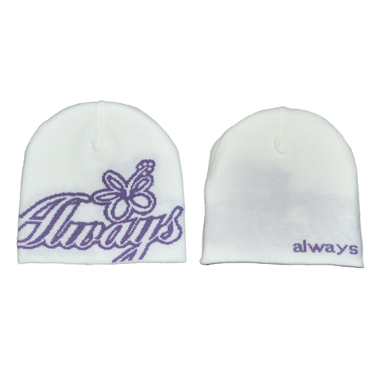 always script beanie - white/purple