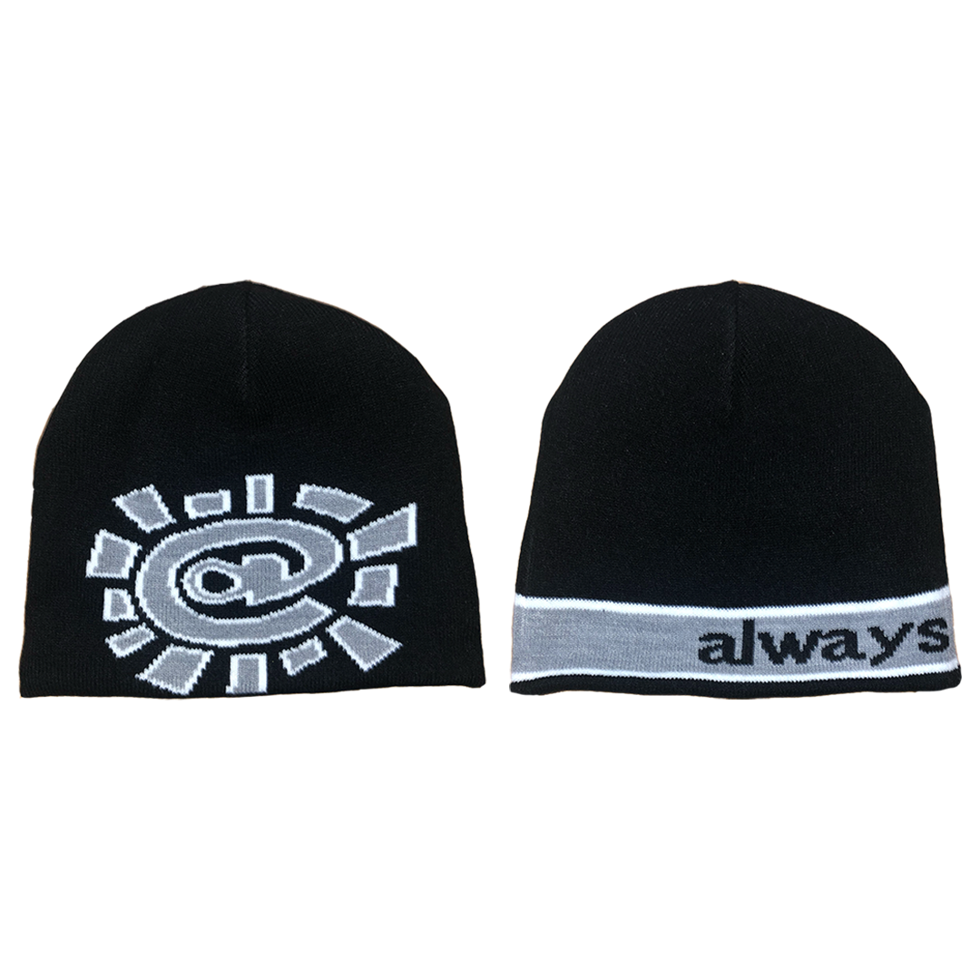 reversible no cuff beanie - silver