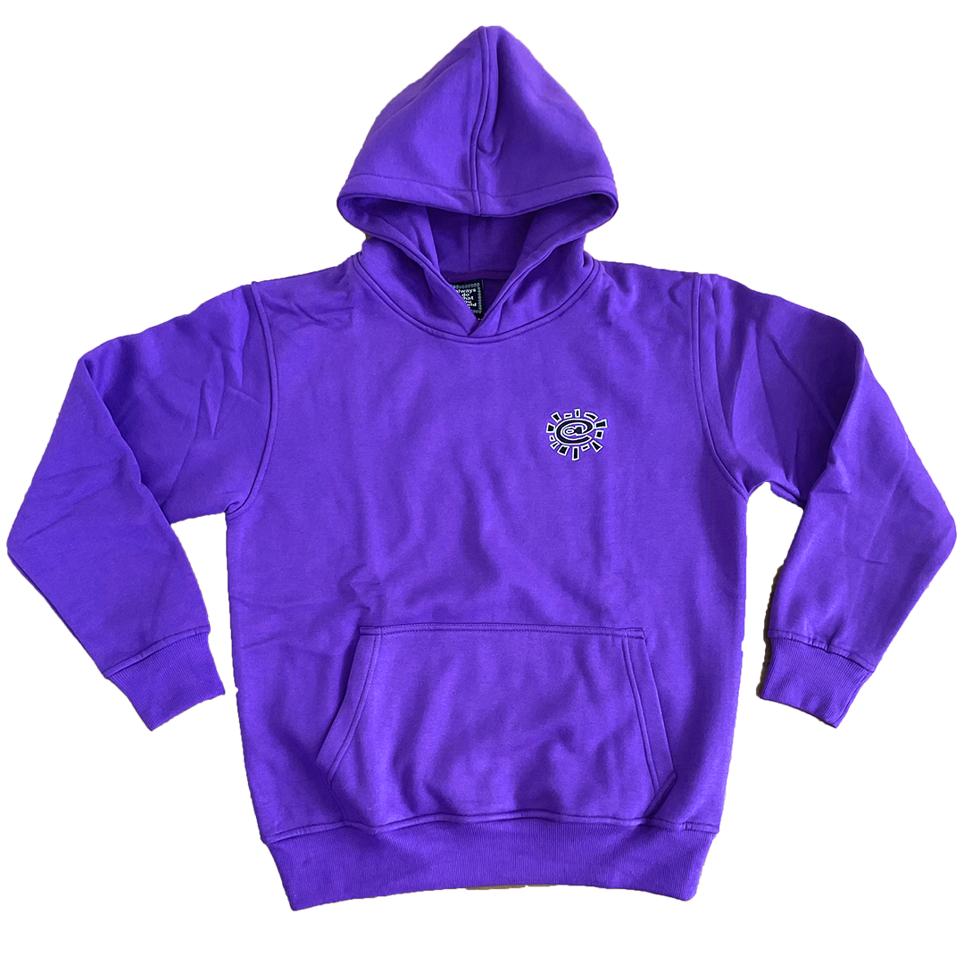 purple small embroid @sun hoodie