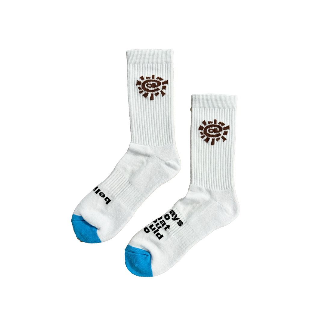 @ sun sock - brown / white