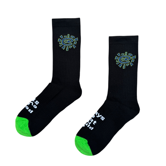 green/blue @sun sock - black
