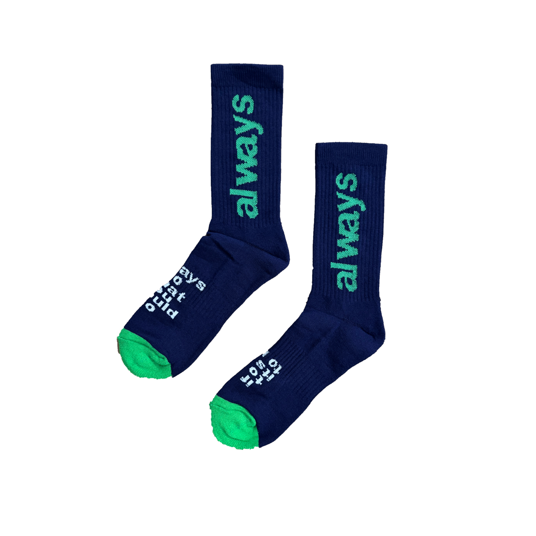 always up sock - navy / green