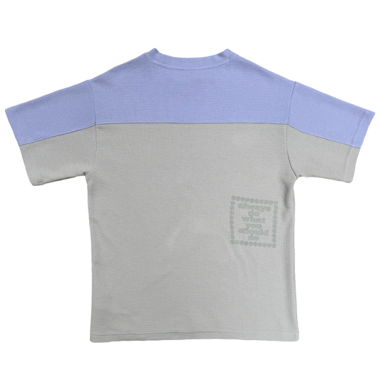 panelled waffle tshirt - lilac/silver