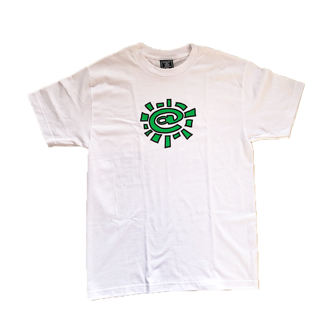 white @sun puff print  t-shirt